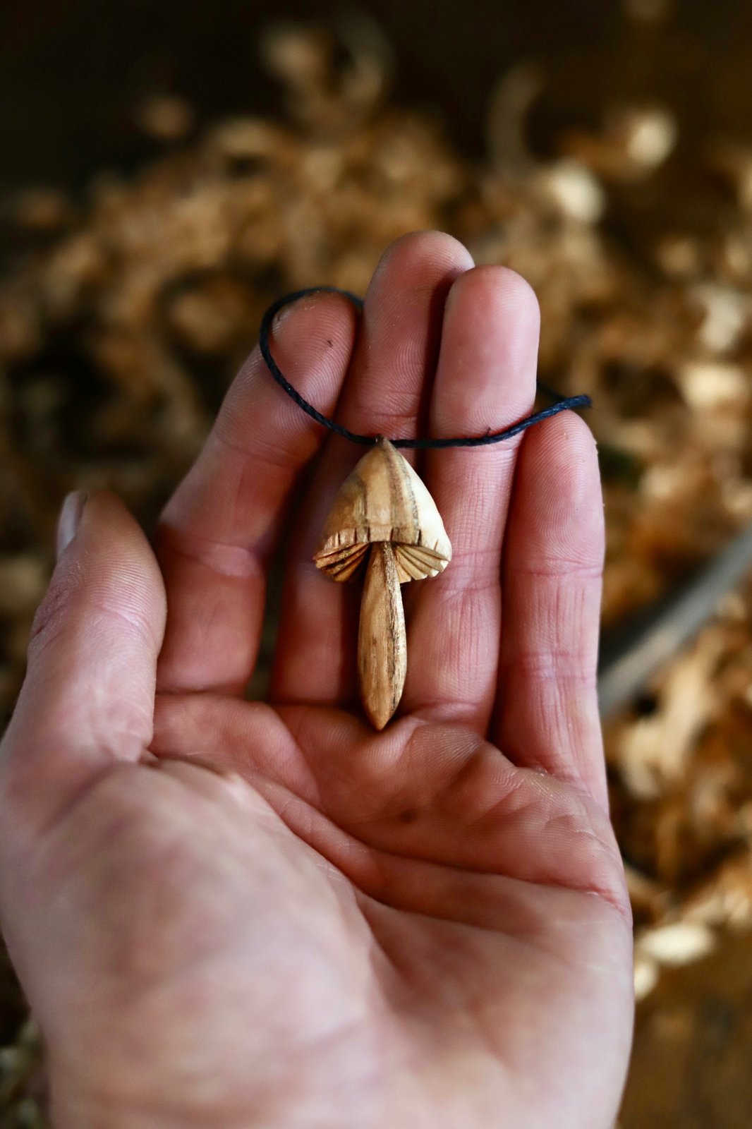 Fantastic realistic orders Morel Mushroom Hunting Pendant Necklaces hand carved Natural