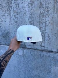 Image 3 of  MULTI TONE LAVENDER VISOR NEW YORK YANKEES CUSTOM FITTED CAP