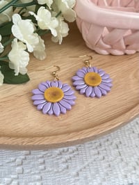 Image 2 of African Daisy Purple Earrings