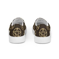 Image 3 of All Over Gold/Plack Pentagram Print Men’s Slip-On Canvas Shoes