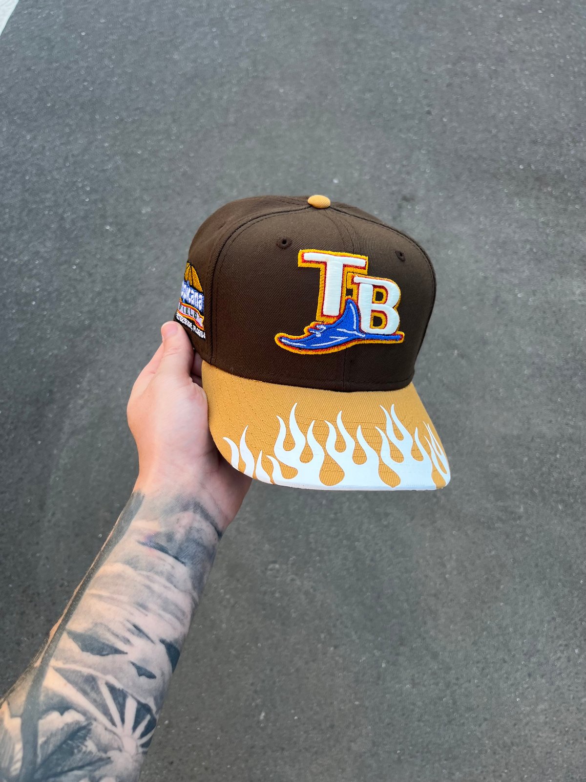 BLUE BRIM MULTI TONE TAMPA BAY DEVIL RAYS CUSTOM FITTED CAP | WORLDWIDE ...