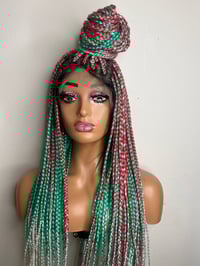 Image 2 of 36" Full Lace Braided Wigs Synthetic Hair Box Braids Lace Front Wigs Knotless Braided Wigs 