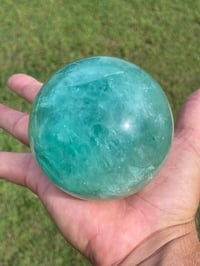 Image 5 of Aqua Fluorite Crystal Sphere #1822
