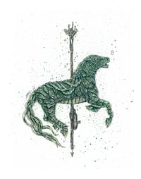 Carousel of Nightmares Creature Horse 11x14 Signed Art Print