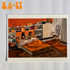 Orange bedroom print