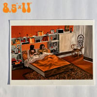 Image 2 of Orange bedroom print