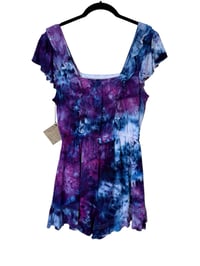 Image 8 of ♻️ UPCYCLED S American Eagle Romper in Purple Haze Ice Dye