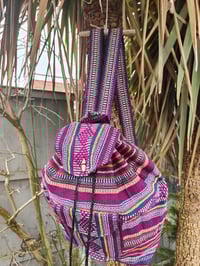 Image 3 of MALIA Mexican Baja woven fabric Backpack -PURPLE