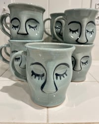 Image 2 of Blue celadon face mugs