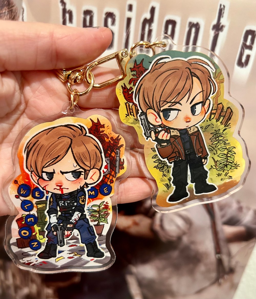 PREORDER LISTING: Leon Kennedy RE2 & RE4 Double Sided 3 IN CHARM