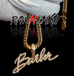 Image of GOLD RAW N UNKUT BARBER PENDANT