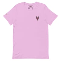 Image 1 of Pink Embroidered Heartwire Shield  