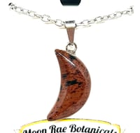 Image 1 of Mahogany Obsidian Moon Necklace