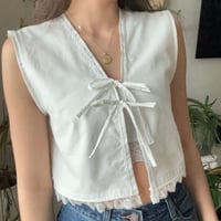 Image 2 of White Tie-Up Vest