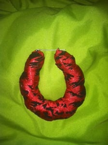 Image of Custom Made Red Sparkle and Suede Animal Print Bamboos 