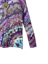 Image 6 of S Ladies Long-Sleeve Stretch Tee in Prism Agate Ice Dye