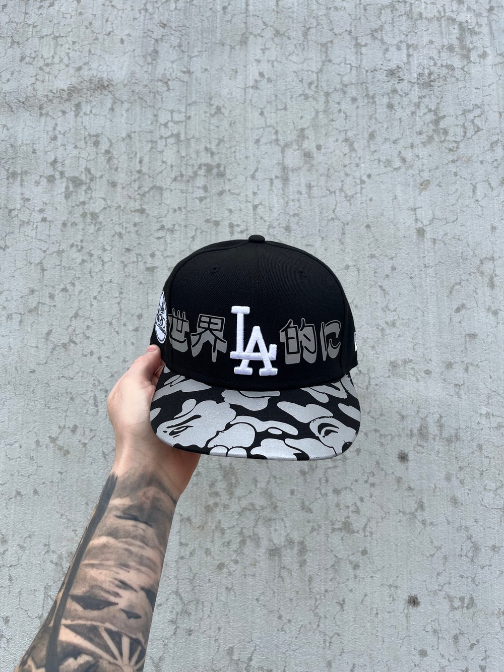 Image of 3M BLACK DODGERS CUSTOM FITTED CA