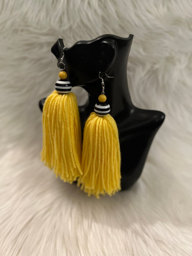 Beaded Tassel Earrings 
