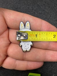 Image 3 of Labubu White Enamel Pin