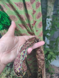 Image 7 of PEFKOS MAXI DRESS - Green browns Size 10-18 uk