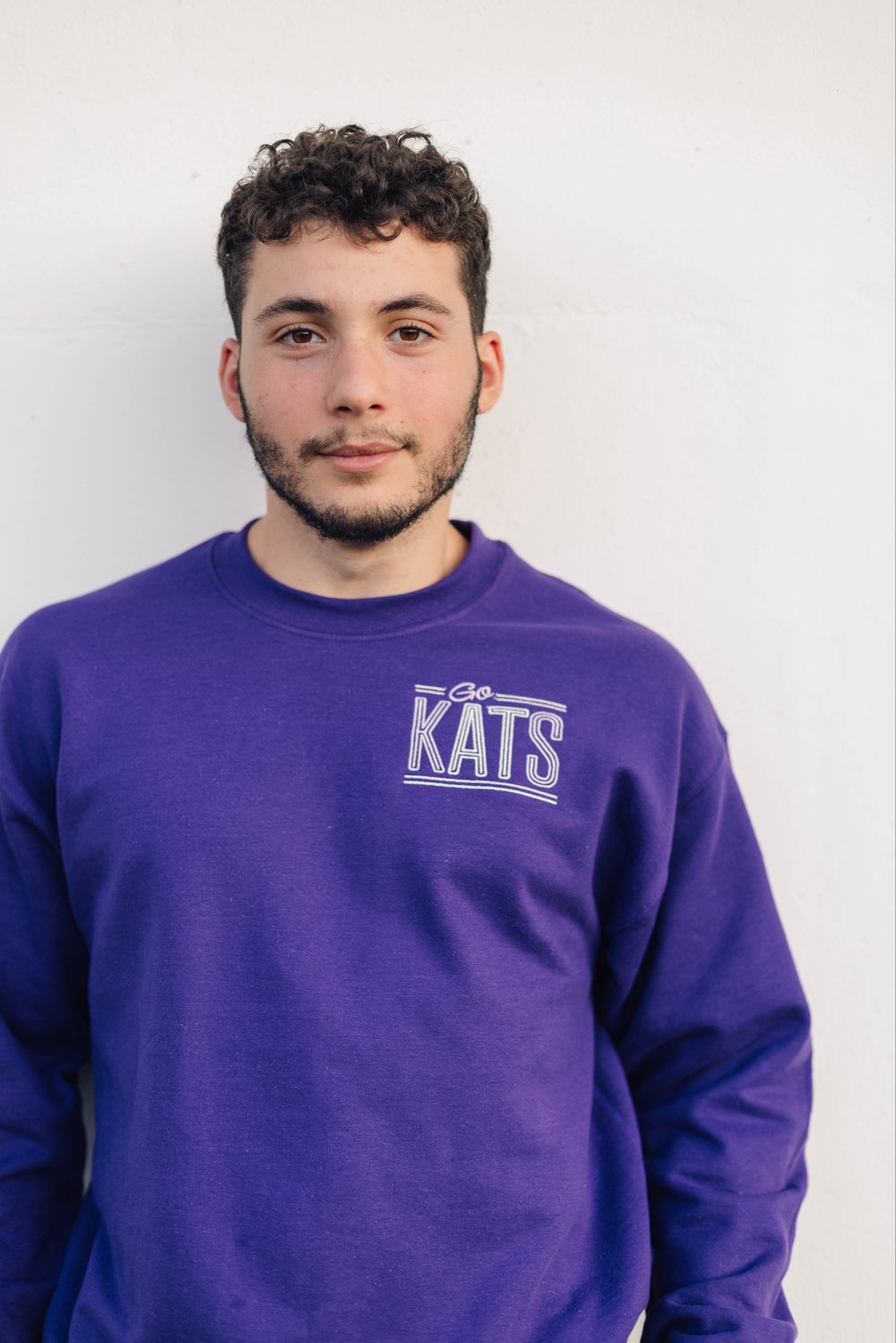 Image of Go KATS PURPLE EMBROIDERED CREWNECK