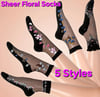 Floral Sheer Socks