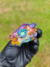 Image 3 of Magenta Orange aqua DragonHead Pendant