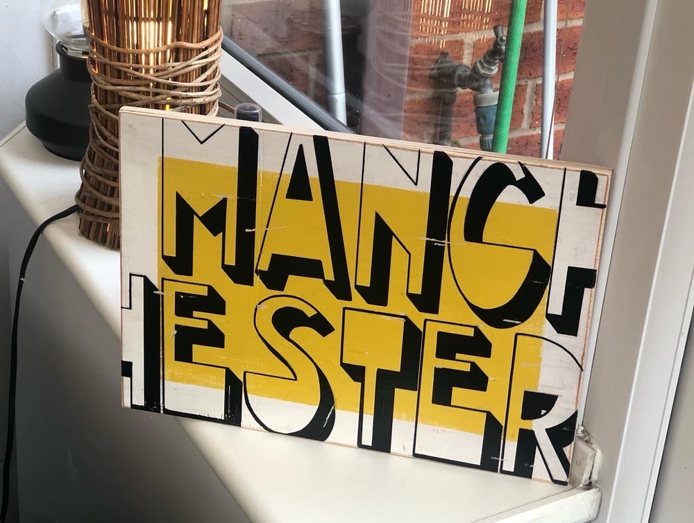 Manchester big font woodart A4 size 