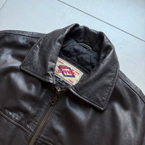 Image of 1990s Heavyweight Leather Cropped Jacket,  Size Large