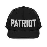 Image 1 of PATRIOT White on Black Richardson 112 Mesh Trucker Cap from PatriotsCo