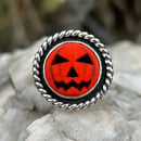 Image 1 of Small Jack O Lantern Orange Pumpkin Ring