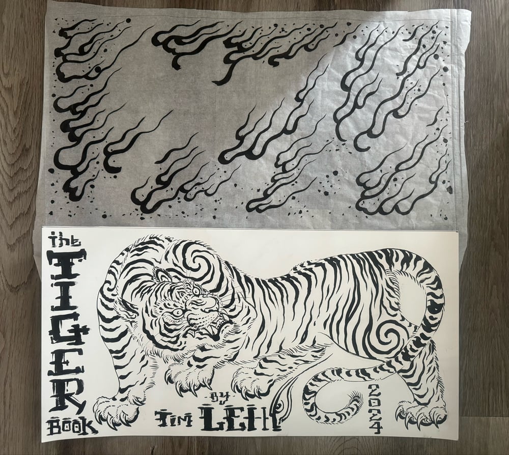 Image of Original Tim Lehi "Tiger Book Banner Art" Illustraions