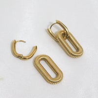 Image 3 of Double Hoop Statement Earrings 