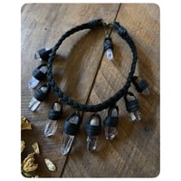 Image 2 of The Empress Necklace - Vera Cruz Crystals and Kodiak Black Leather