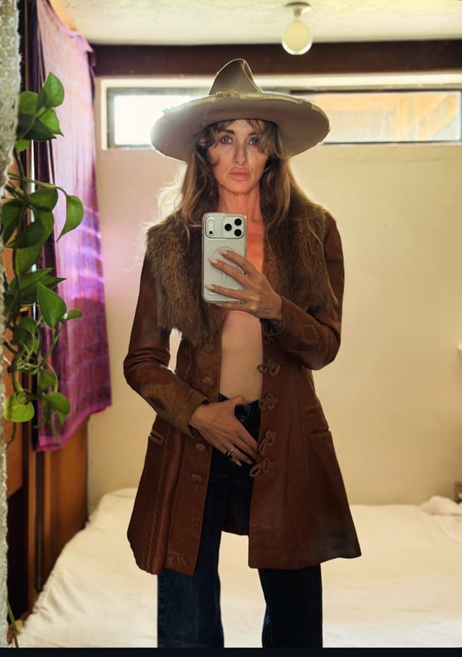 late 1960s Burray Olson handcrafted leather suede and fur whipstitched jacket