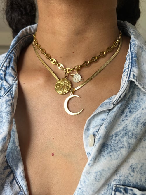 Image of Moony • Moon Pendant Necklace