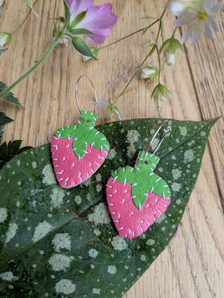 Image of Pink Strawberry Earrings
