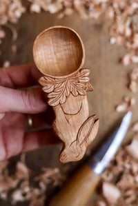 Image 3 of Hare in the oak leaves~ Coffee Scoop 