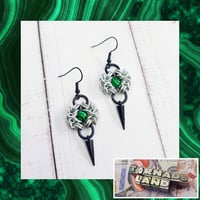 Image 1 of Malachite Spiked Romanov Earrings