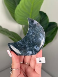 Image 7 of MOSS AGATE SELF STANDING MOONS