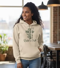 Image 1 of “Rooted In Faith” Christian Cross Hoodie