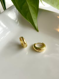 Image 1 of Small Gold Plated Drop Chunky Huggies  