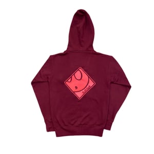Image of Ghost Arabic Stitch Zip Up in Burgundy/Neon Pink