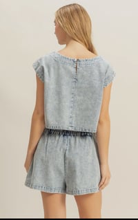 Image 2 of denim short set