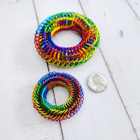 Image 2 of Double Rainbow Regular Sized Infinity Rose Fidget Toy