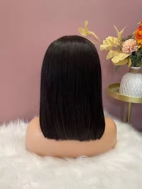 Image 1 of | natural color|13x4 lace bob wig |straight hair | Indian hair 