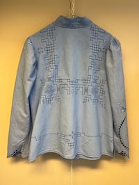 Image 8 of Blue puff sleeve shirt (X-Large)