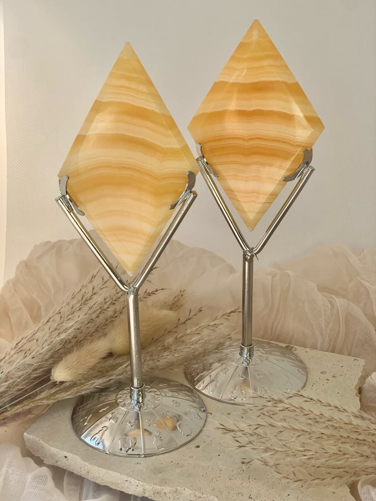 Image of Honey Calcite Rhombus With Stand 