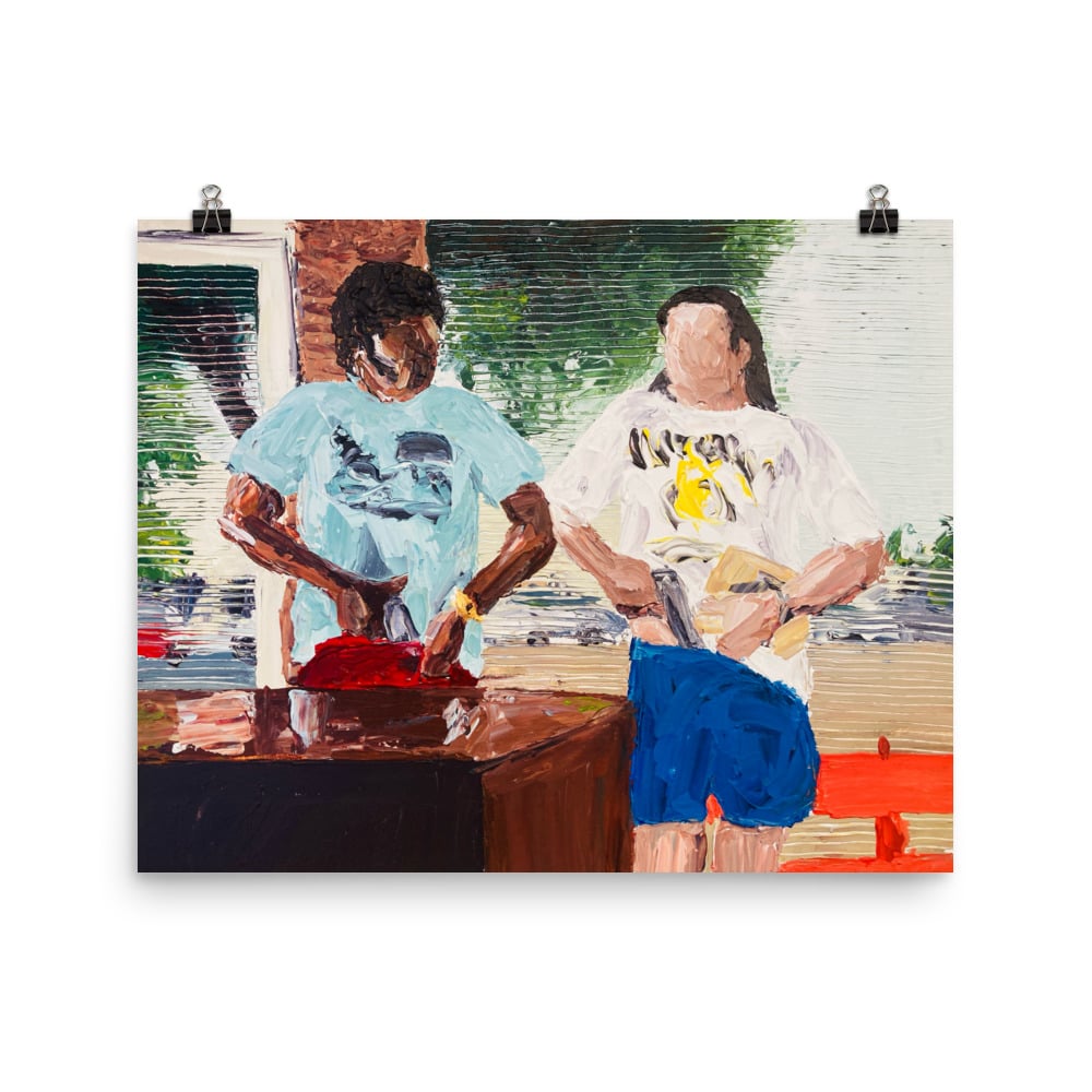 Image of Jules and Vincent leaving (print)