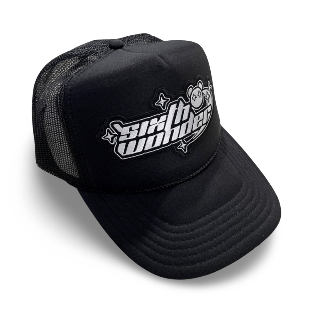 Image of Black/White 6thwonder Logo trucker hat